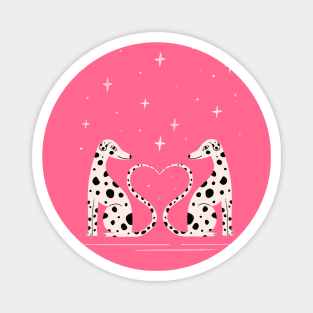 Pink Dalmatian illustration. Dogs Lovers art for valentine day gift Magnet